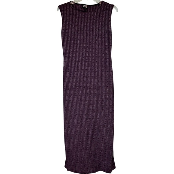 Vintage Helene Blake Ribbed Purpke Maxi Dress Size M - Picture 1 of 10